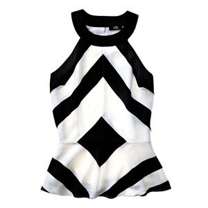 CHIC by Jacob Chevron Patterned Blouse